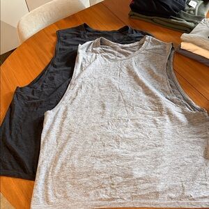 lululemon athletica Black and Gray Tank Tops